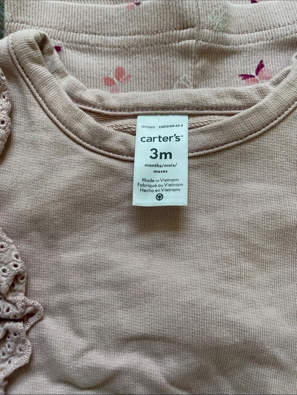 Carter's Dusty Pink Ruffle Sleeve Top and Floral Legging Set